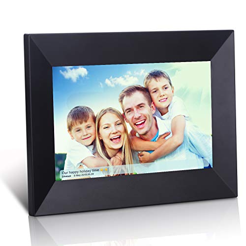 Dhwazz 8 Inch 16GB WiFi Digital Photo Frame, IPS Electronic Digital Frame with LCD Touch Screen, Wall-Mountable, Display and Share Photos Instantly via Mobile APP