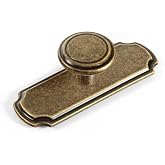Goo-Ki Antique Brass Cabinet Knobs with Backplate,Casual Luxury Solid Zinc Cabinet Handles for Drawer,Cupboard, Wardrobe,6 Pack