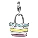 SilberDream Charm beach bag colorful enameled 925 Sterling Silver Pendant Lobster Clasp FC838F