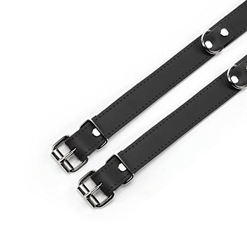 Atlanta I Wrist Cuffs Ankle Cuffs Handmade Lambskin Leather (Royal Black, Wrist)