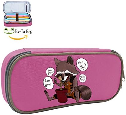 Pen Case Cartoon_Rocket_Groot Pencil Bag Big Capacity Multifunction Canvas-Pink for boy girl