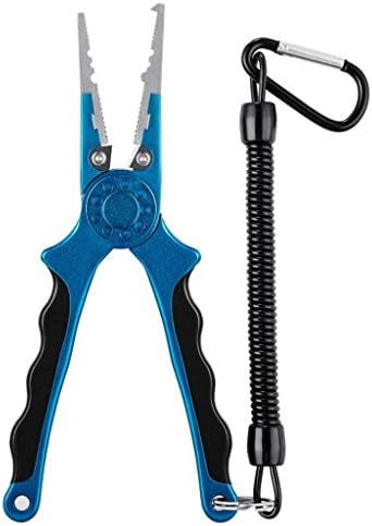 Piscifun 18cm Fishing Pliers With Sheath Saltwater Braid Line Cutter Hook Remover Tackle Spring Loaded Multifunctional Pliers