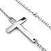 KONOV Mens Womens Stainless Steel Sideways Cross Pendant Necklace Chain, Silver, 22 inch
