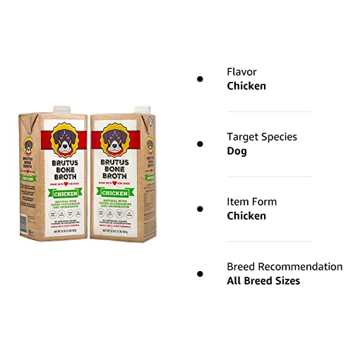 Brutus Chicken Broth for Dogs All Natural Chicken Bone Broth for Dogs