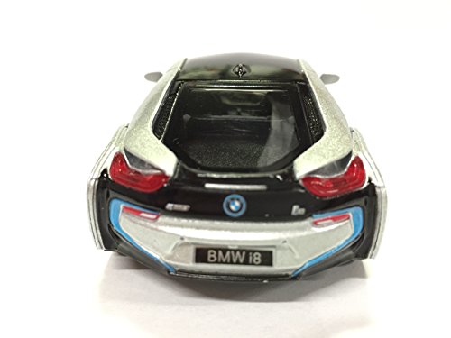 KiNSMART BMW i8 White 5" 1:36 Scale Die Cast Metal Model Toy Car w ...