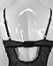 XAKALAKA Sexy V-Neck Lace Mesh Strappy Babydoll Plus Size Lingerie Set for Women Size 3XL (Black)