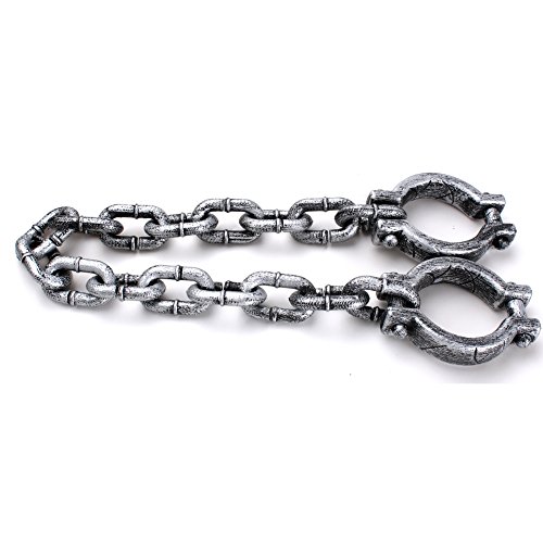 ZICOME Plastic Wrist Shackles Prison Chain Handcuffs for Halloween Costume Party Decor Props - Thumbnail 4