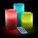 Top Race Flameless Candles Set of 3 Flickering LED Candles Real Wax Color Changing Candles Flameless Candle Lights Battery Operated with Remote & Timer – Set of 3