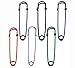 Coolrunner Iron Based Alloy Safety Pins Brooches Findings Round Antique Cabochon Settings(Fit 23mm Dia.)79x25mm,6 PCs (Colorful)