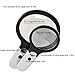 Large 4 LED Handheld Magnifying Glass with Light, Nydotd 4X 30X Lens Portable Illuminated Magnifier for Reading, Macular Degeneration, Repair, Hobby & Crafts, 4.8 Inches (White & Black)