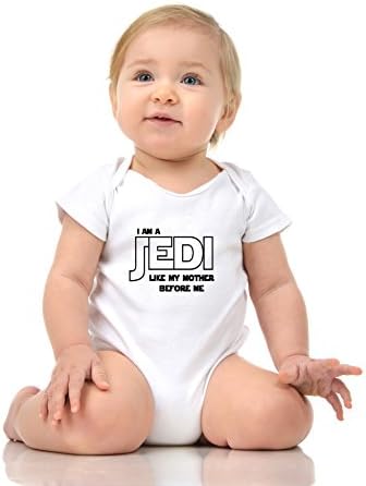 FNB Fashion I Am A Jedi - Funny Jedi Onesie Baby Unisex Romper Gift In Clear Poly Bag (12-18 Months, White)