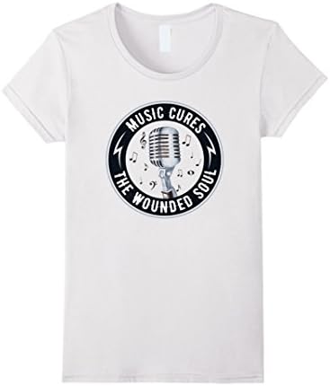 Womens Musician Apparel Music Cures Band Shirt Small White