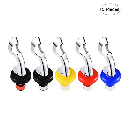 Dutch Brook 5 Packs Stainless Steel Wine Stoppers Bottle Stoppers,Wine Bottle Plug with Silicone,Reusable Wine Saver,Expanding Beverage Bottle Stopper,Wine Opener - Thumbnail 7