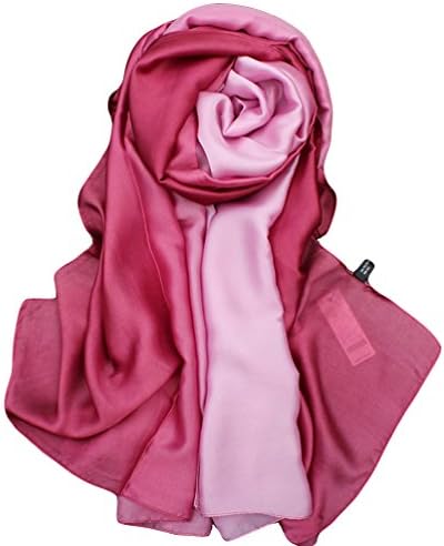 EUTERPE Silk Scarf Gradient Colors Scarves Long Lightweight Sunscreen Shawl Wrap for Women Rose Gift for Her
