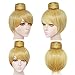 JoneTing Yellow Blonde Wig【 +Wig Cap】 Short Golden Wig for Women Cospaly Wig Women Short Straight Golden Costume Wig for Halloween Party Peluca Rubia Amarilla Princess Wig for Christmas