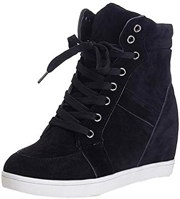 Women's High Top Platform Sneakers Wedges Lace Up Shoes Increase Fashion Sneakers by Lowprofile