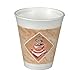 Dart 20X16G Foam Hot/Cold Cups, 20 oz., Café G Design, White/Brown with Red Accents