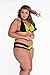 roswear Women's Padded Color Block Push Up Bikini Swimsuits Neon Yellow XXX-Large