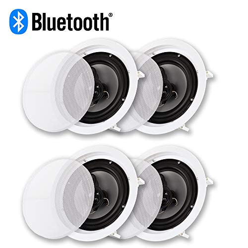 Acoustic Audio CS-IC83 Bluetooth in Ceiling 8″ Powered 4 Speakers Pack Flush Mount