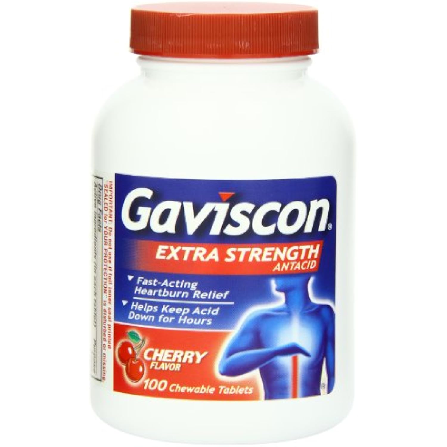 Gaviscon Antacid Extra Strength Chewable Tablets, Cherry 100 ct Ex 11/