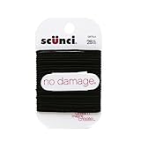 Scunci Effortless Beauty Small No-damage Elastics, Black, 2mm, 102-Count