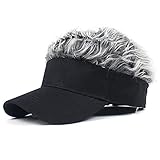 Novelty Hair Visor Cap Wig Peaked Adjustable
