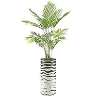 SIGNWIN Areca Palm Tree with Wavy Black & White Zebra Pattern Fleck Paint Vase Animals Shapes Minimalism Zen Relax/Calm Multicolor Dark for Living Room, Bedroom, Office - X-Large 5 Feet (60