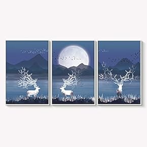Framed Canvas Wall Art for Living Room, Bedroom Abstract Landscape Dream Place Canvas Prints for Home Decoration Ready to Hanging - 16"x24"x3 Panels