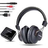 Avantree HT4189 Wireless Headphones for TV Watching with Bluetooth Transmitter (Digital OPTICAL AUX RCA PC USB), Wireless Hearing Headset 40 Hours Battery, Plug n Play, No Audio Delay, 100ft Range