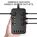 Power Strip - 6-Outlet Surge Protector with 5 USB Ports Fast Charging (4.8A), 6Ft Long Extension Cord Flat Plug Wall Mountable, 1700 Joules for iPhone iPad Home Dorm Office Laptop Computer