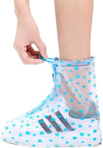 VICUNA POLO Rain Shoes Transparent Waterproof Snow Rain Boots for Kids/Adult Shoes (Adult(L), Blue Point)