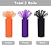 3 Rolls Halloween Tulle Rolls Orange Black Purple Tulle Fabric Spool Ribbons for Gift Ribbon DIY Crafting Sewing, 6 Inches by 75 Feet