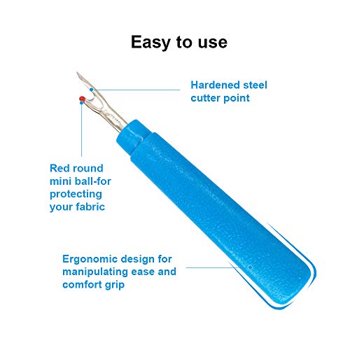 2PCS Seam Rippers, Sharp Sewing Seam Thread Remover Stitch Unpicker with Ergonomic Handles for Needle Work Patterns and Sewing Clothes