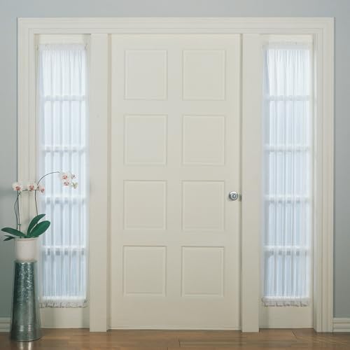 No. 918 Emily Sheer Voile Rod Pocket Door Sidelight Curtain Panel, 28" x 72", W…