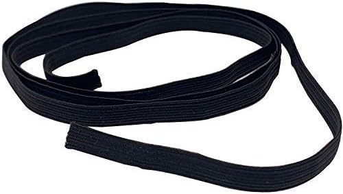 Weddecor Black Elastic Sewing Thread 5mm Smooth Finish for Knitting, Crafts and Handicraft Accessories, Rims and Clothes Manufacturing, 1 Meters