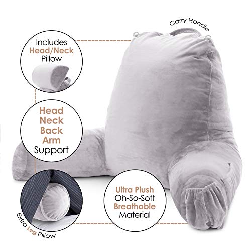 Clara Clark Reading Pillow Adult, Back Pillow for Sitting in Bed