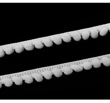 Mosel Avenue Art & Gobelin Studio 5,0 lfm Mini Pomponband Breite 12 mm Farbe Weiß Weiss Bommelborte Pomponborte Pompons Bomme