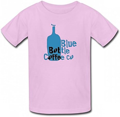MNXBEST Blue Color Bottle With Coffee Tshirt Printed Cotton T-Shirts Tops Logo Boy Girl Tee Pink