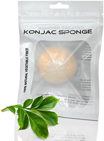 Pure Premium Natural Konjac Sponge - 100% Natural Sponge - Hypoallergenic Gentle Exfoliating &amp; Pore Cleansing Facial Sponge - Ideal for All Skin Types Including Sensitive, Dry or Oily