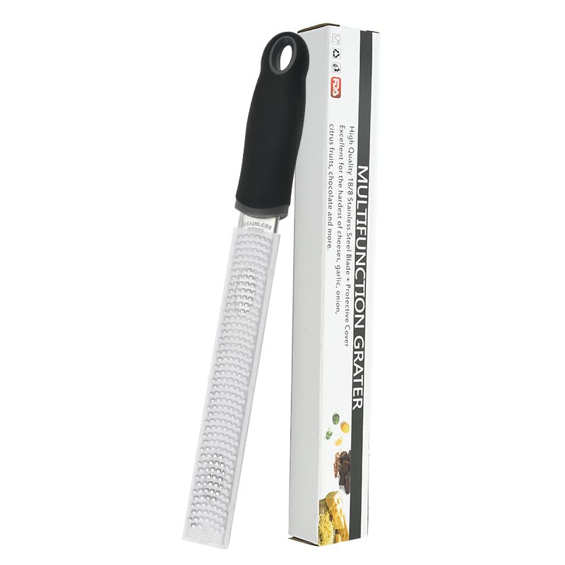 Selecto Bake Citrus Zester & Cheese Grater Parmesan Cheese Lemon, Ginger, Garlic, Nutmeg, Chocolate, Vegetables, Fruits, Razor-Sharp Stainless Steel Blade, Wide, Dishwasher Safe