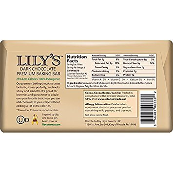 Lily's Dark Chocolate Baking Bar 4oz (Pack of 3)