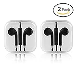 Apple Earbuds,zeakko Earphones with Remote and Mic 3.5mm Jack Headphones Standard Retail Packaging Wired Ear Buds for iPhone, iPad, iPod, Samsung Galaxy and Android Cell Phones, 2 Pack Black