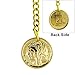 Gold Albert Chain Pocket Watch Curb Link Chain Fob T Bar + Swivel Clip + Ancient France Coin Design Medal Fob AC78