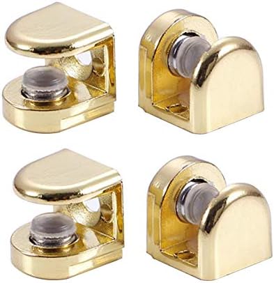 Haidong Set of 4 Gold Zinc Alloy Glass Clip Glass Clip Bathroom Glass Clip