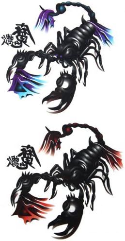 Tattoo size 6.69"x3.94" new design temporary tattoo Non-toxic and waterproof Scorpio totem realistic temporary tattoo stickers