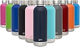 Simple Modern 17oz Bolt Water Bottle - Vacuum Insulated Swell Sweat Proof 18/8 Stainless Steel Flask - Navy Hydro Travel Mug - Deep Ocean