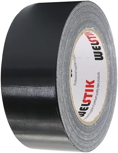 WELSTIK Black Duct Tape 50mm x 41m Waterproof PE Backing 7.5 Mil