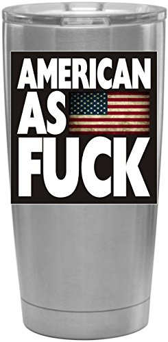 RT883 Proud American as F%CK Vintage US Flag Heavy Vinyl Decal Sticker F Bomb | Use on Yeti Cup Cooler Car Truck Jeep Window Mirror Laptop Ipad Toolbox Locker | 5"x4.75"