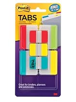 Post-it Tabs Value Pack, Assorted Primary Colors, 1 and 2-Inch Sizes, 114-Tabs/Pack (686-VAD2)