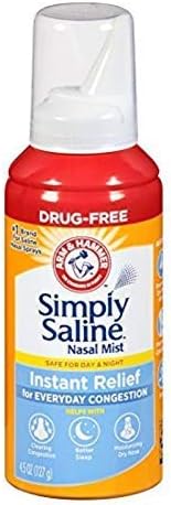Simply SalineInstant Relief for Everyday Congestion Nasal Mist 4.25 oz (Pack of 9)